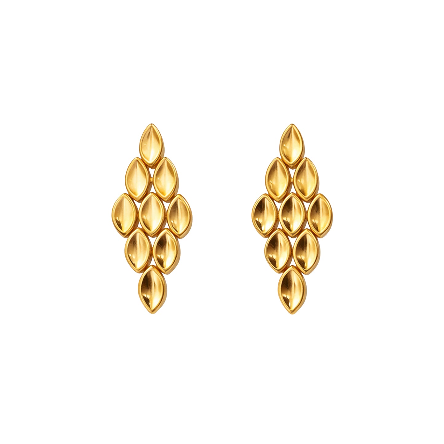 Ornexa Leaf Cascade Gold Earrings