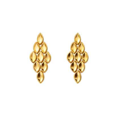 Ornexa Leaf Cascade Gold Earrings