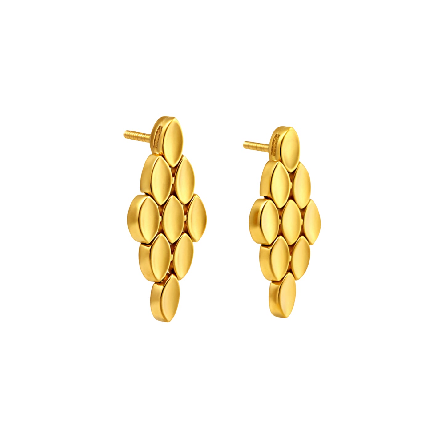 Ornexa Leaf Cascade Gold Earrings