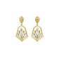 Geometric Floral Gold Drop Earrings