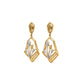 Geometric Floral Gold Drop Earrings
