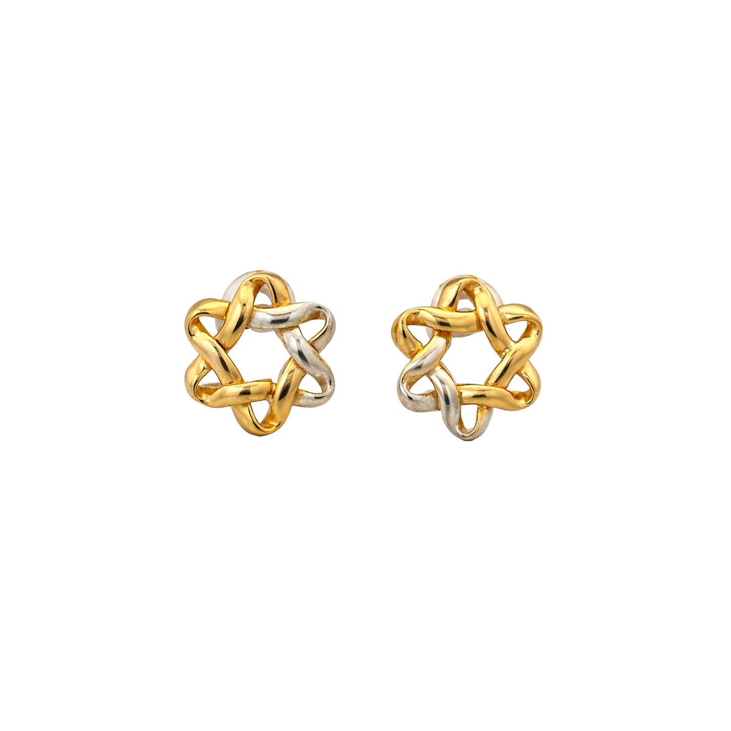 Interwoven Star Gold Earrings
