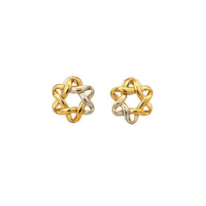 Interwoven Star Gold Earrings