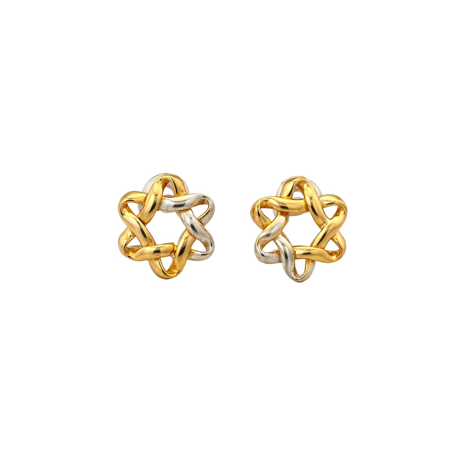 Interwoven Star Gold Earrings