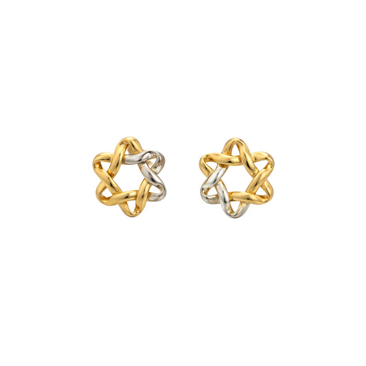 Interwoven Star Gold Earrings