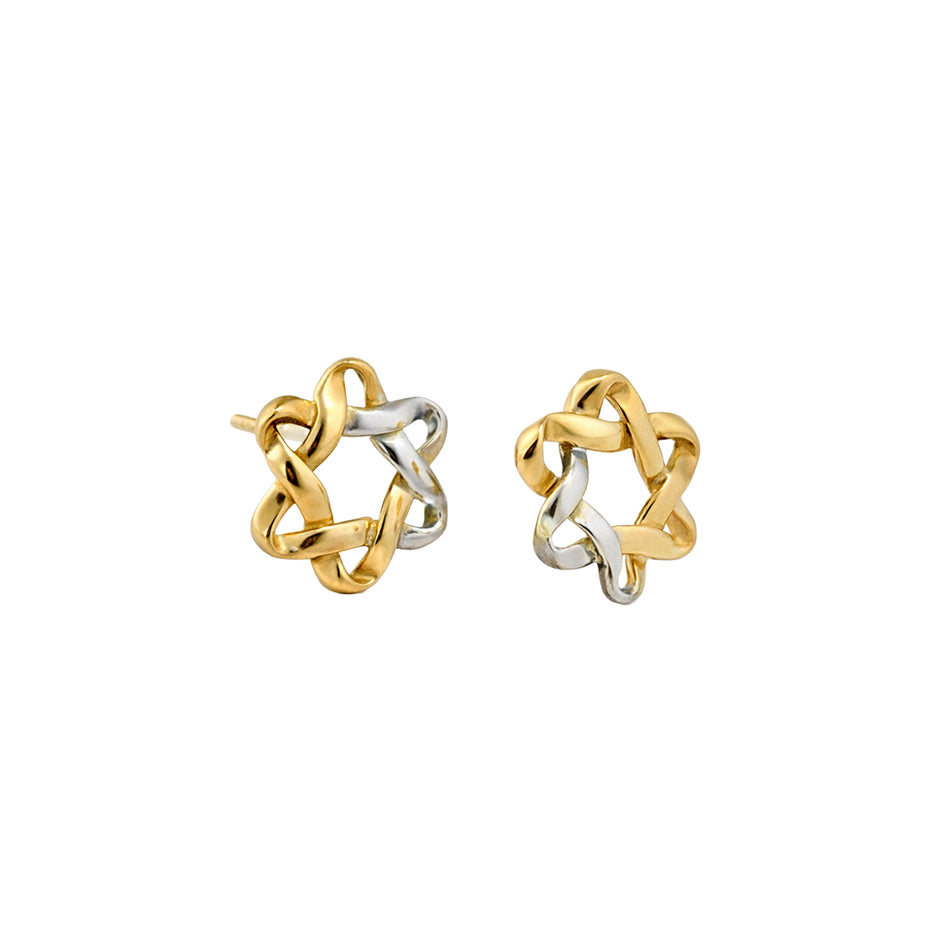 Interwoven Star Gold Earrings