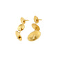 Layered Disc Drop Gold Earrings