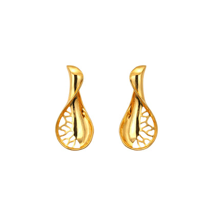 Abstract Cutwork Gold Earrings