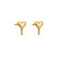 Velune Heart Drop Gold Stud Earrings