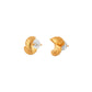 Aurelle Spiral Fan Gold Stud Earrings