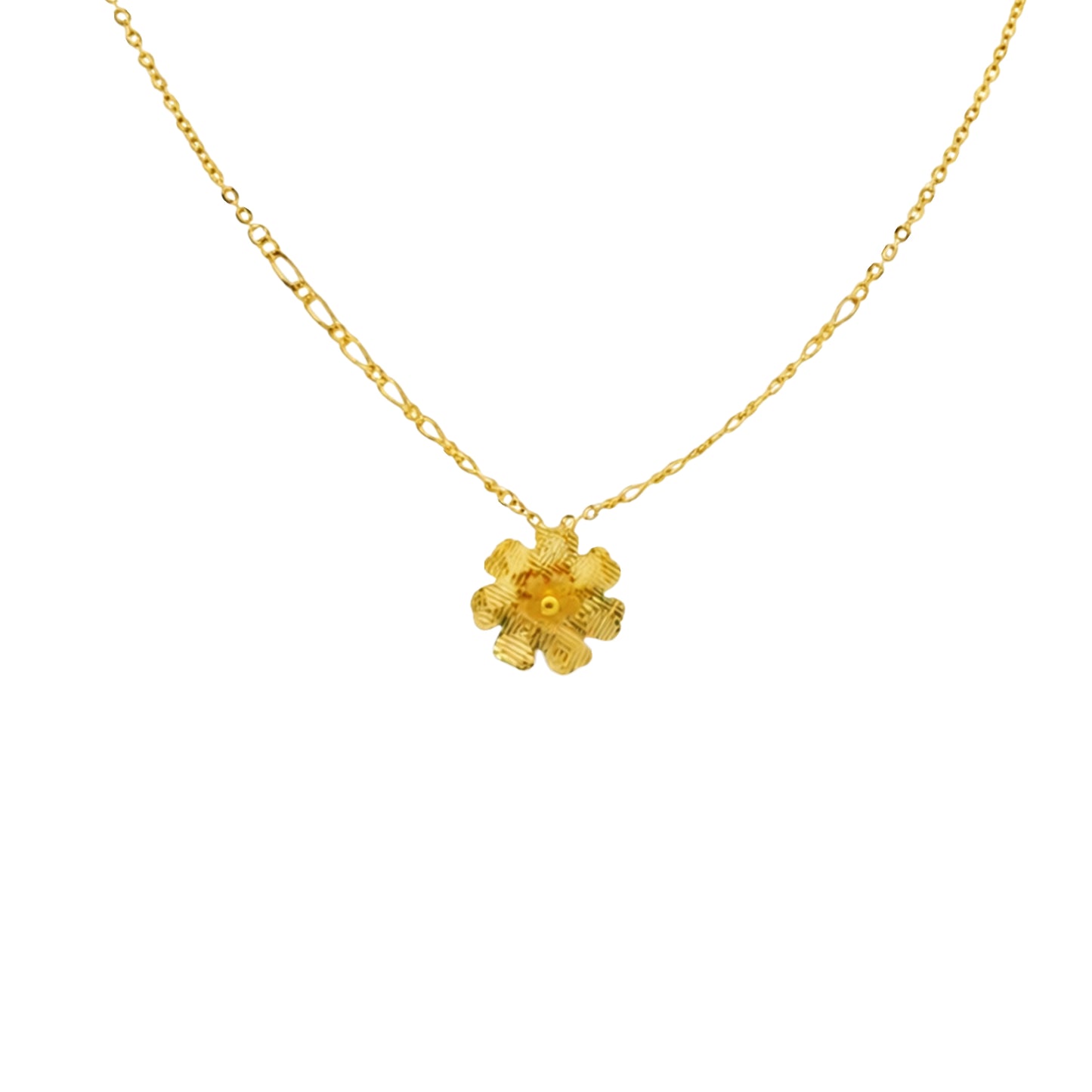 Textured Floral Gold Necklace