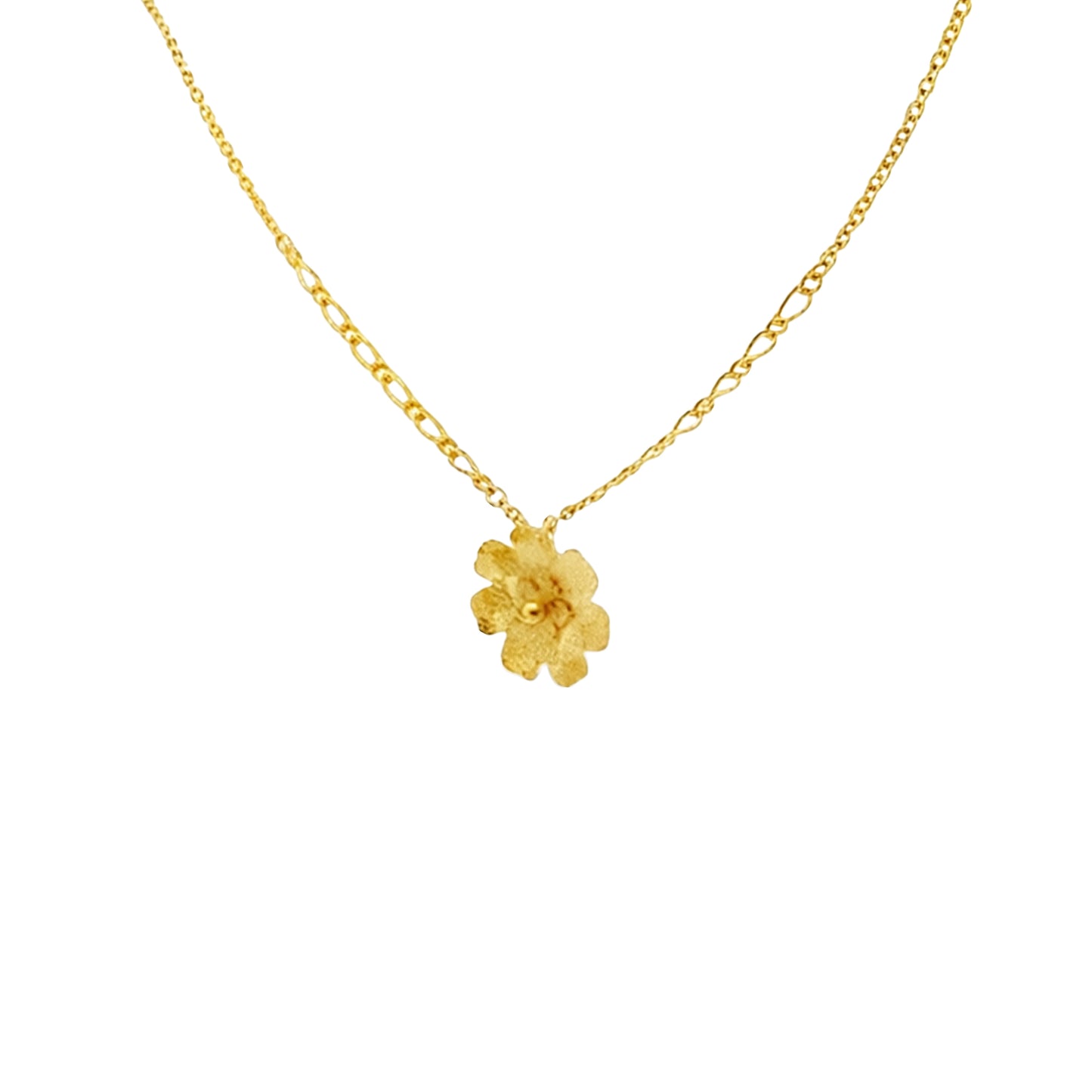 Textured Floral Gold Necklace