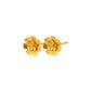 Textured Floral Gold Stud Earrings