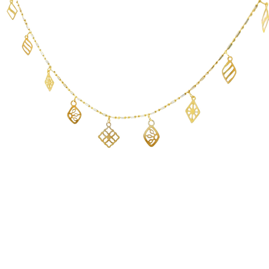 Meadow Motif Charm Gold Necklace