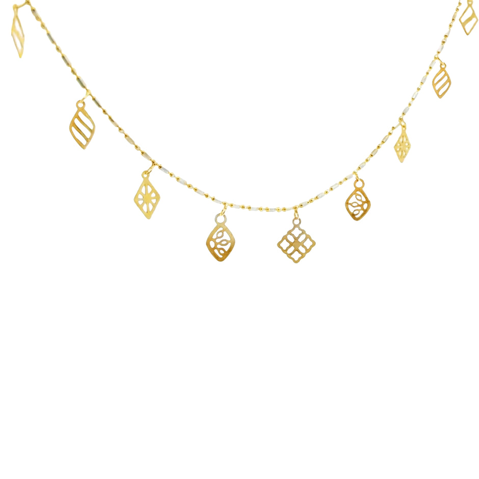 Meadow Motif Charm Gold Necklace