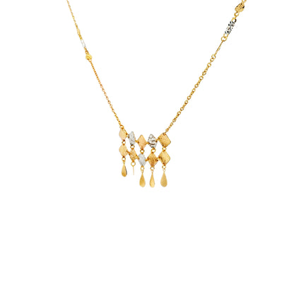 Regal Lattice Drop Gold Necklace