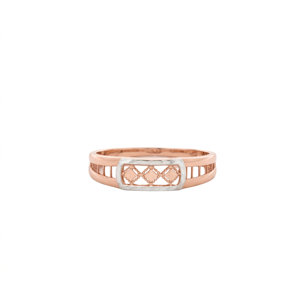 Dual Tone Lattice Gold Ring