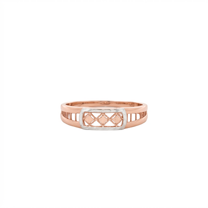 Dual Tone Lattice Gold Ring