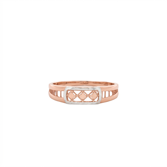 Dual Tone Lattice Gold Ring