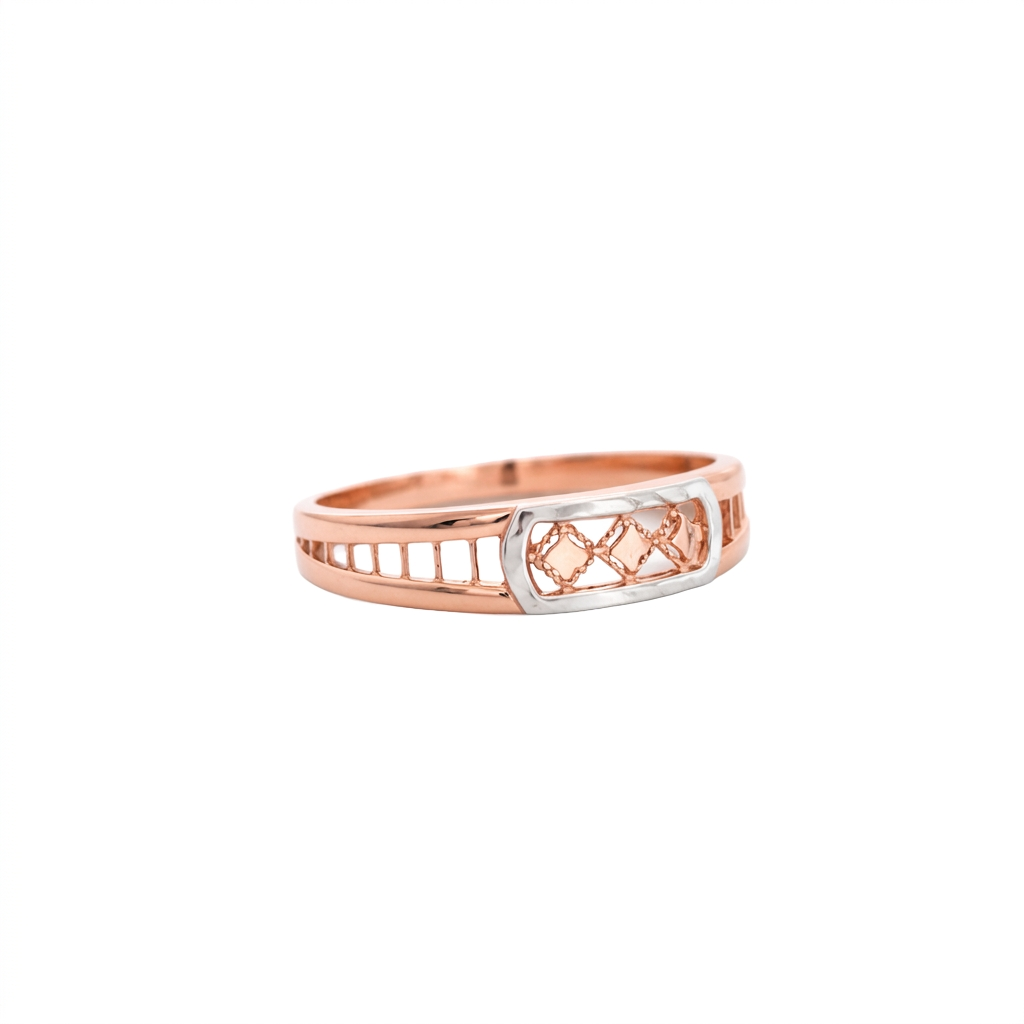 Dual Tone Lattice Gold Ring
