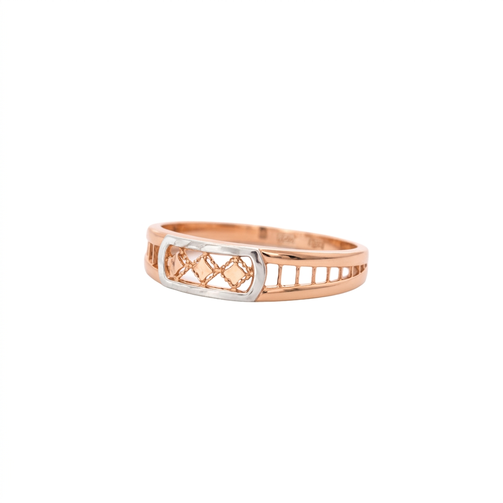 Dual Tone Lattice Gold Ring