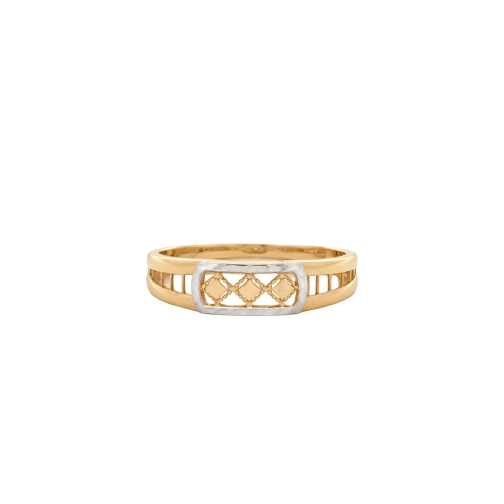 Dual Tone Lattice Gold Ring