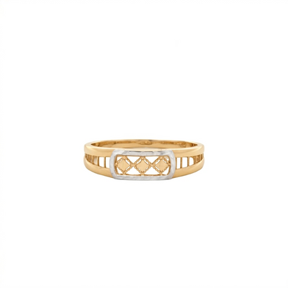 Dual Tone Lattice Gold Ring