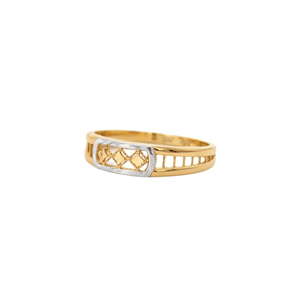 Dual Tone Lattice Gold Ring