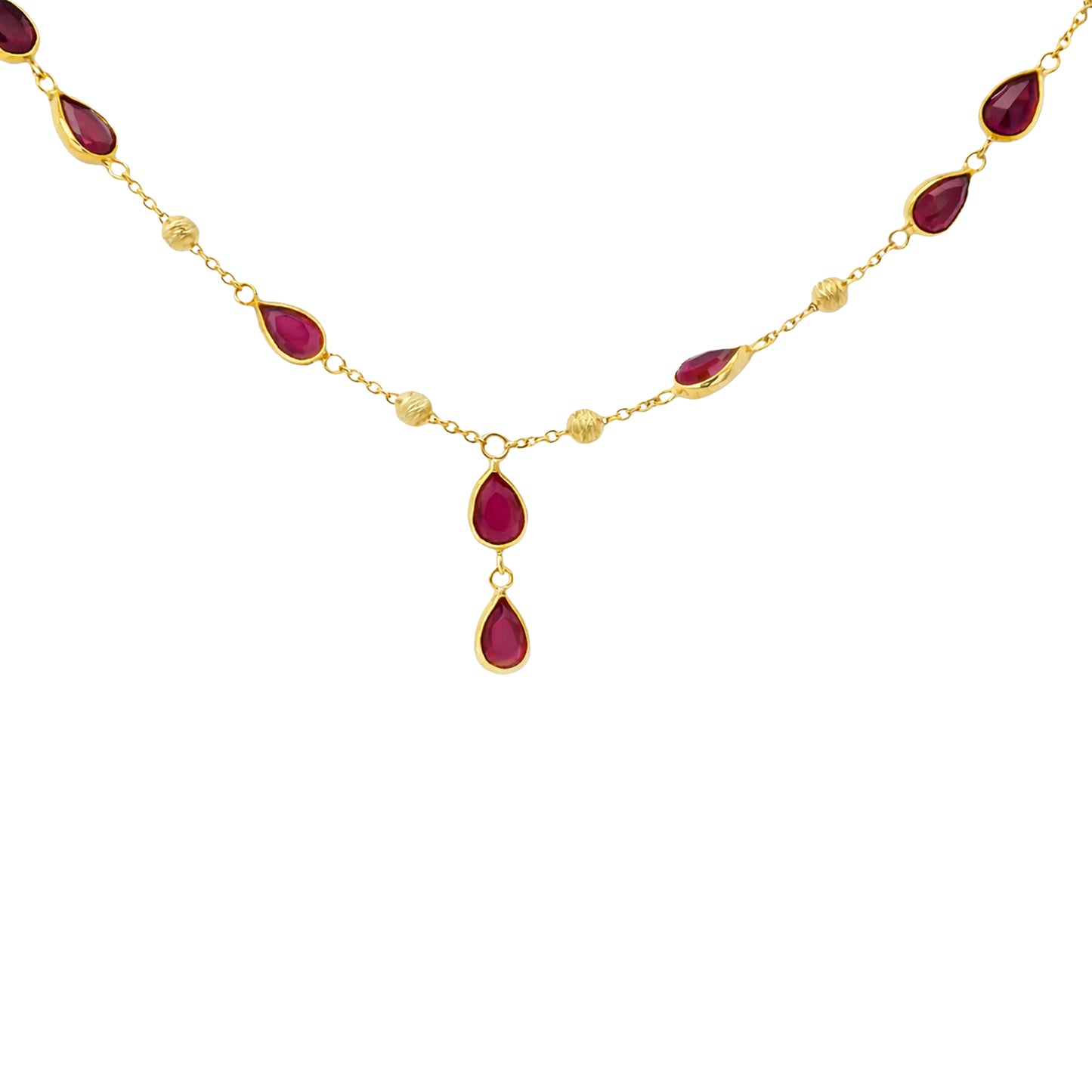 Rubira Drop Charm Gold Necklace