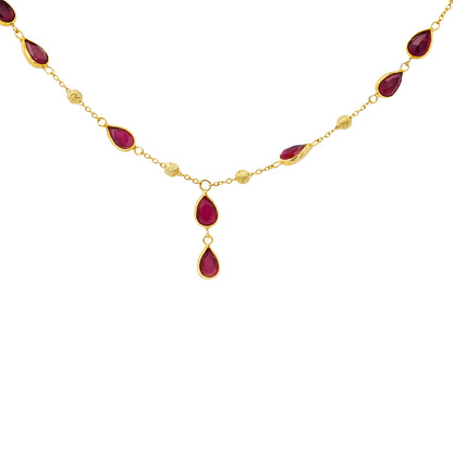 Rubira Drop Charm Gold Necklace