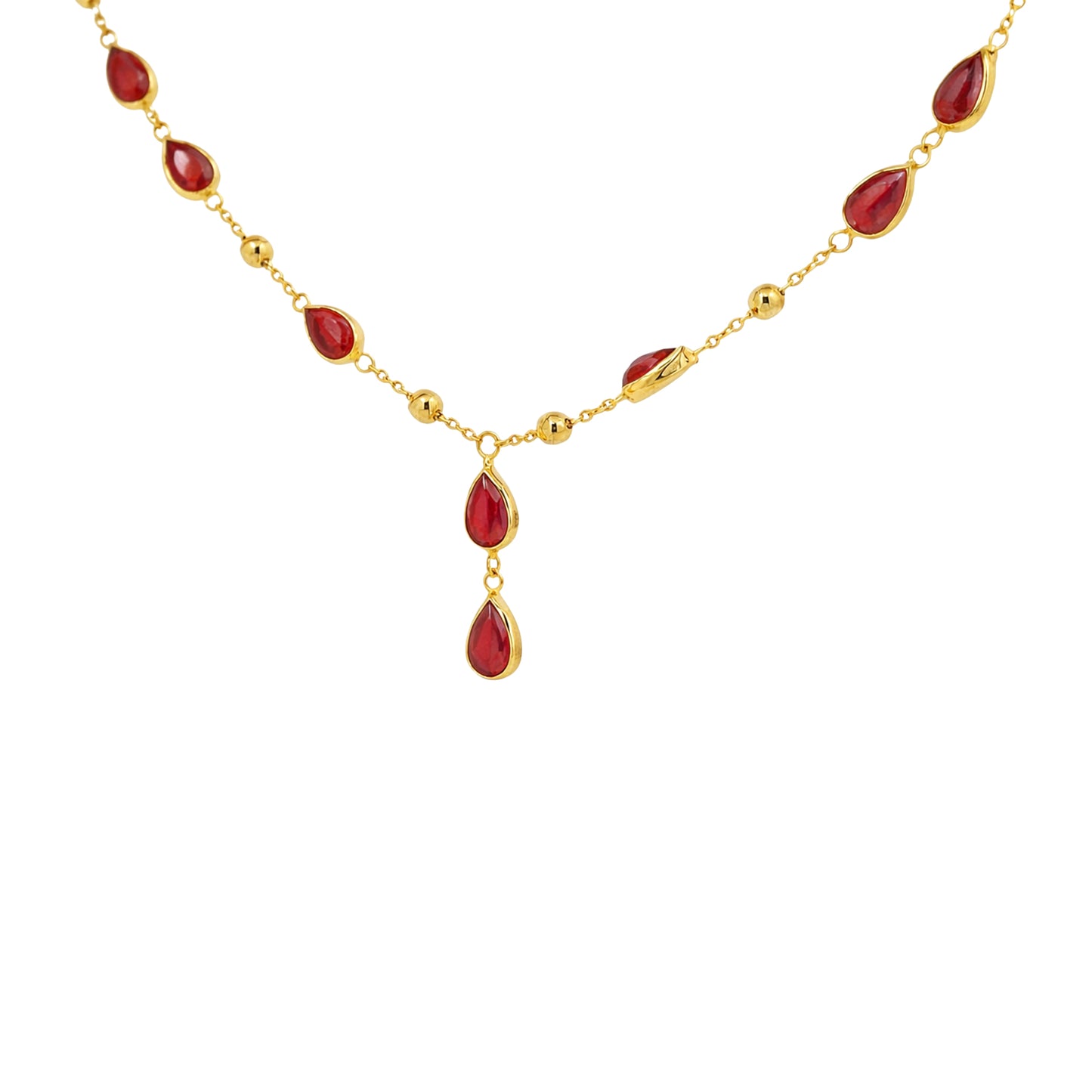 Rubira Drop Charm Gold Necklace