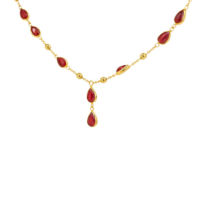 Rubira Drop Charm Gold Necklace