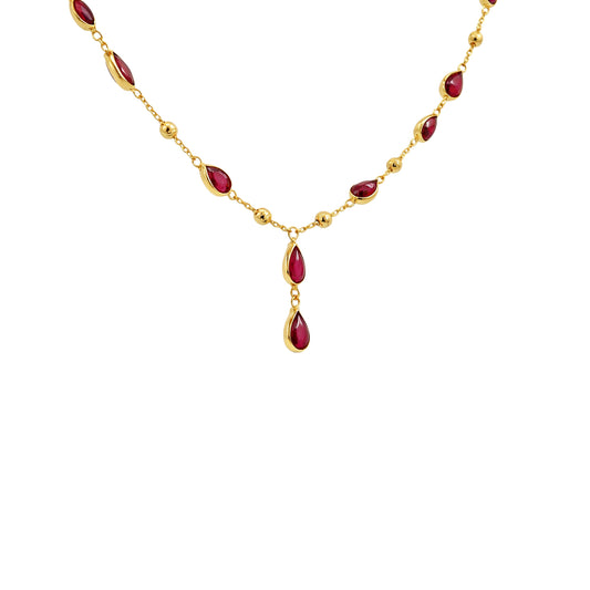 Rubira Drop Charm Gold Necklace