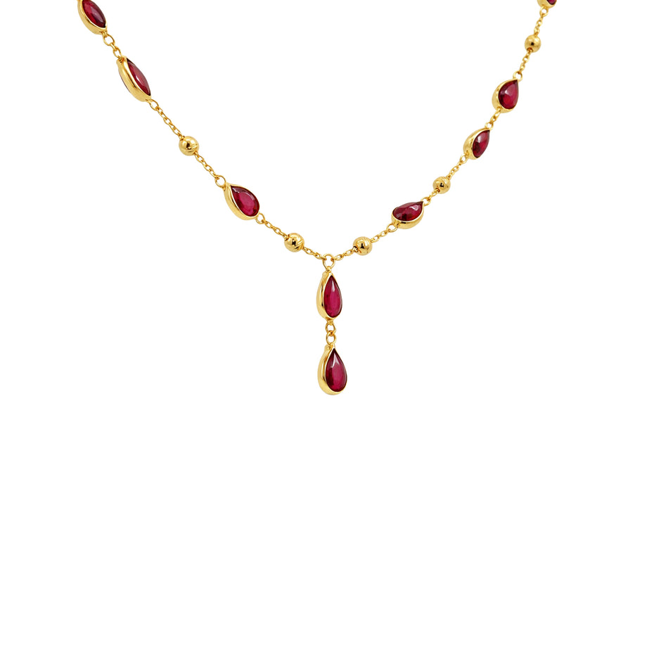 Rubira Drop Charm Gold Necklace