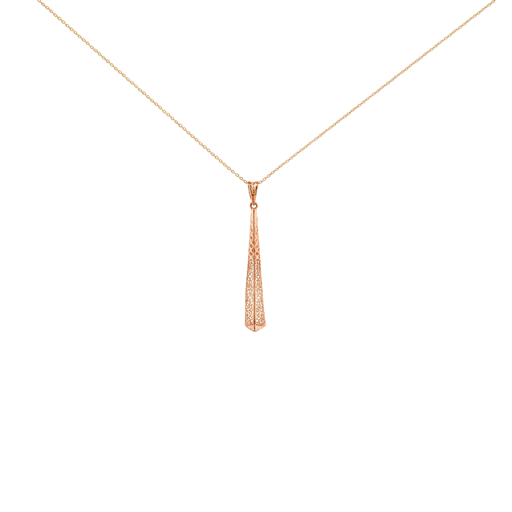 Elongated Spike Gold Pendant