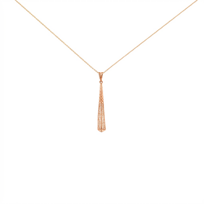 Elongated Spike Gold Pendant