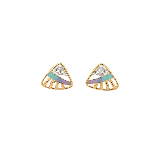 Aurora Arc Gold Earrings
