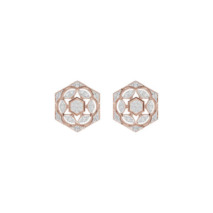 Hexaflora Diamond Earrings 18 KT / Rose Gold