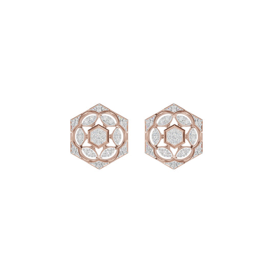 Hexaflora Diamond Earrings 18 KT / Rose Gold