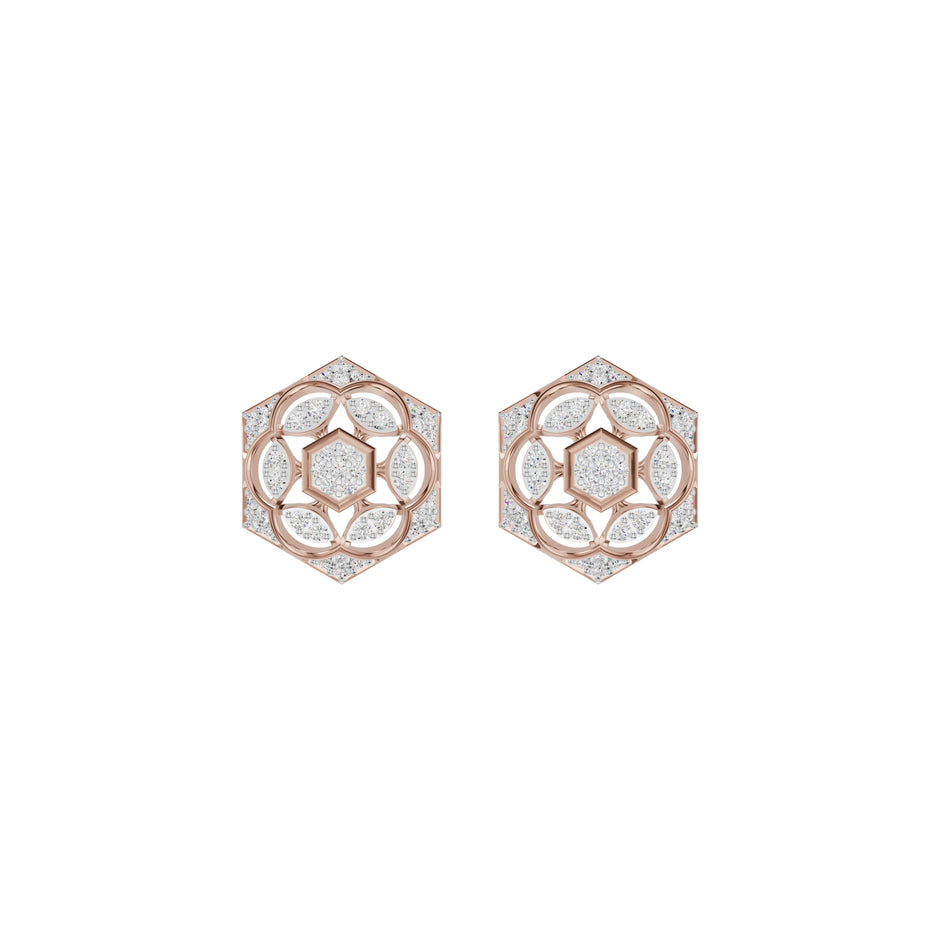 Hexaflora Diamond Earrings 18 KT / Rose Gold
