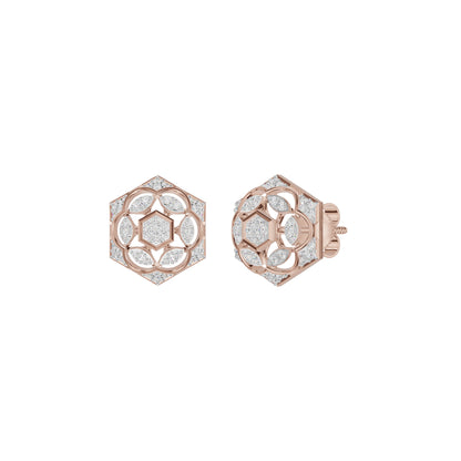 Hexaflora Diamond Earrings 18 KT / Rose Gold