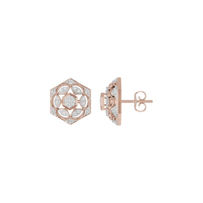 Hexaflora Diamond Earrings 18 KT / Rose Gold