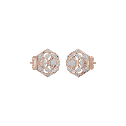 Hexaflora Diamond Earrings 18 KT / Rose Gold