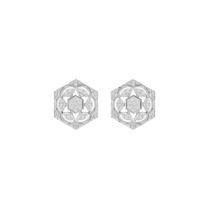 Hexaflora Diamond Earrings 18 KT / White Gold