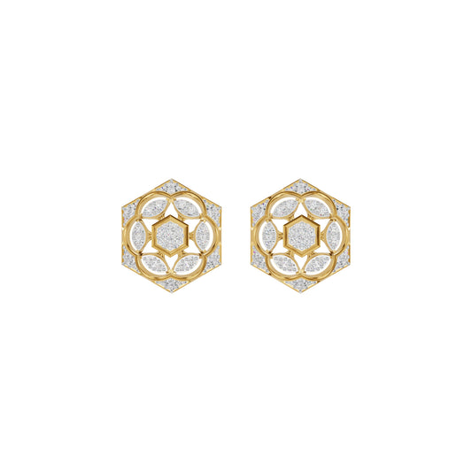 Hexaflora Diamond Earrings 18 KT / Yellow Gold