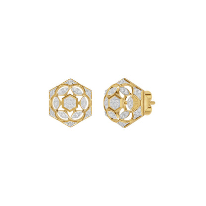 Hexaflora Diamond Earrings 18 KT / Yellow Gold