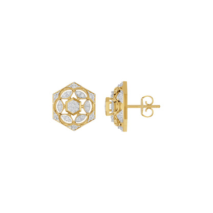 Hexaflora Diamond Earrings 18 KT / Yellow Gold
