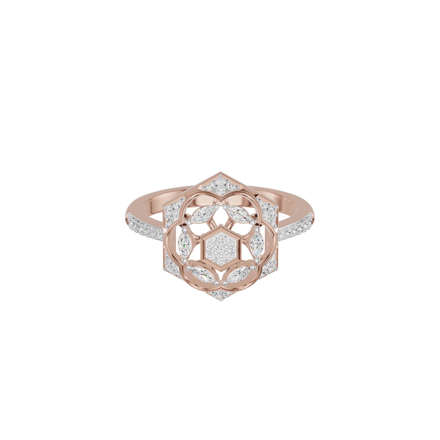 Hexaflora Diamond Ring