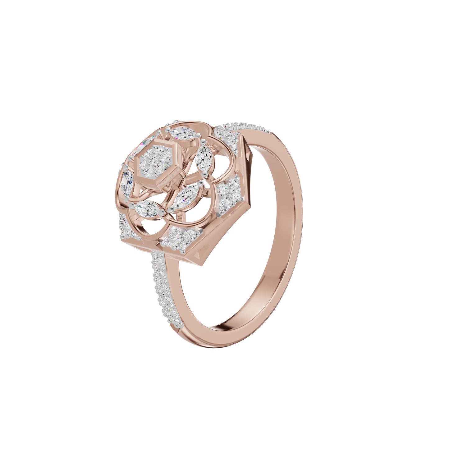 Hexaflora Diamond Ring