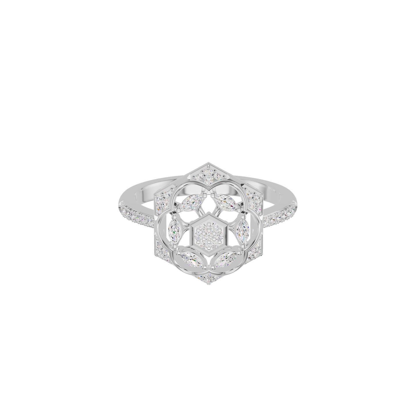 Hexaflora Diamond Ring